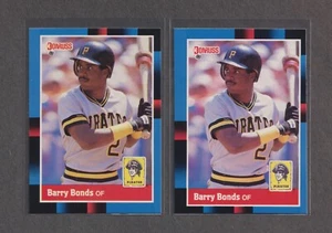 Lotto di due (2) carte 1988 Donruss - #326 Barry Bonds Pittsburgh Pirates - Foto 1 di 2