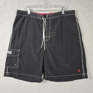 Polo Ralph Lauren costume da bagno uomo taglia XL NERO CON PONY ROSSO - Foto 1 di 17