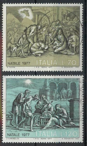 Italy 1977 Christmas set SG 1539-1540 used C411 *COMBINED POST - Picture 1 of 1
