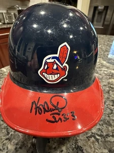 Cleveland Indians Riddell Mimi Helmet Chief Wahoo Kevin Seitzer Auto - Picture 1 of 3