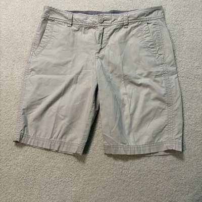 Bermudas Eddie Bauer para mujer talla 4 ajuste ligeramente curvilíneo caqui tostado claro Foto 1 de 4