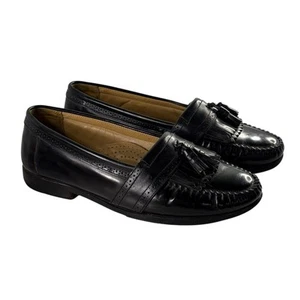 Bass Weejuns Loafer Mens 8.5D Black Frazier Kiltie Tassel Brogue Moc Brazil - Picture 1 of 12