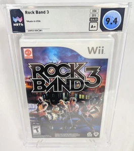 WATA 9.4 Graded SEALED 2010 ROCK BAND 3 Nintendo Wii A+ Seal Video Game Pop-1 - Picture 1 of 4