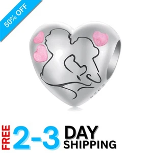 Love Herz Hänger Charm Anhänger in 925 Sterling Silber mit Zirkonia - Bild 1 von 9