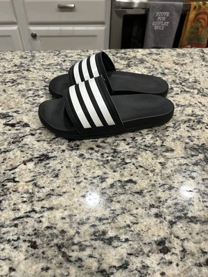 NWOT Adidas Women's Size 6 Adilette Comfort Slides Black/White - Image 1 of 4