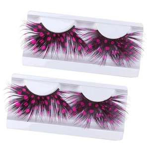 2 pares de pestañas de colores rosa blanco pestañas puntuales extensión adicional de pestañas - Imagen 1 de 12
