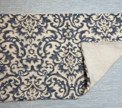 POTTERY BARN REILLEY EMBROIDERED LUMBAR PILLOW COVER 16 X 26" ~ BLUE - Image 1 of 4