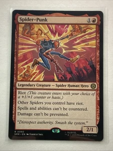 Magic The Gathering Spider-Punk 0092 Regular Marvel's Spider-Man casi nuevo SPM - Imagen 1 de 2