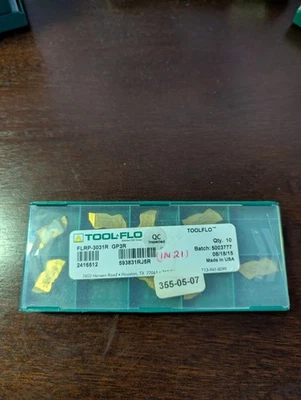 Tool Flo FLRP 3031R GP3R Carbide Grooving Inserts (qty 9) - Image 1 of 4