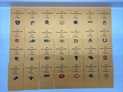 1982 APBA Football Printed Storage Envelopes with Stats and Team Logo - Image 1 of 3