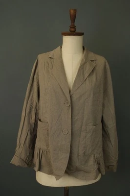 OSKA Brown Cotton Long Sleeve Notch Lapel Single Breasted Blazer Jacket Sz M / L - Image 1 of 4