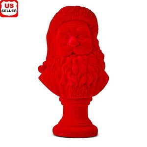 Busto di Babbo Natale Floccato da Tavolo Decorazione Natalizia Centrotavola Festivo 8in Nuovo - Foto 1 di 6
