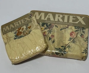 Vintage Martex Tremont Full Fitted Sheet & 2 Standard Pillowcases - Cream Floral - Picture 1 of 10