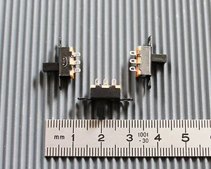 3 piezas Mini Interruptor Deslizante con 1 Interruptor/2 Polos Negro - Imagen 1 de 1