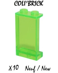 lego 87544 - 10x Panneau Mur Panel Wall 1x2x3 - Vert / Trans Bright Green - NEUF - Imagen 1 de 1