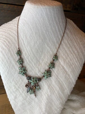 Collar PEREGRINO Diseño Danés Flor Encantada Jardín Cristal Swarovski Esmalte Foto 1 de 4