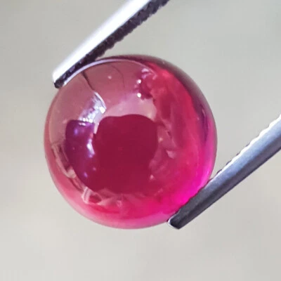 14.41 克拉天然正品非洲红宝石 12 毫米圆形凸圆形散装宝石 Ref-VDO! — 第 1/4 张图片