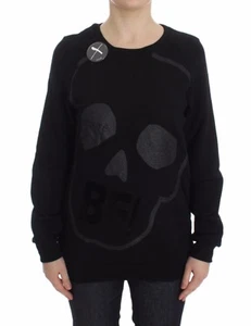 EXTE Pullover schwarz Baumwolle Motiv Druck Rundhalsausschnitt Pullover IT40/US 6/S UVP 240 $ - Bild 1 von 10