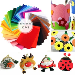 40Pcs Felt Fabric Sheets Squares Art Sewing Kids DIY Crafts Handcraft 10x15cm - Picture 1 of 8