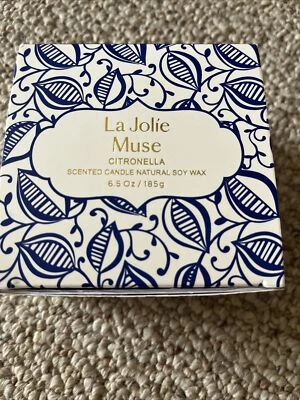 La Jolie Muse Citronella  Candle 6.5 oz Natural Soy Wax New Sealed - Image 1 of 4