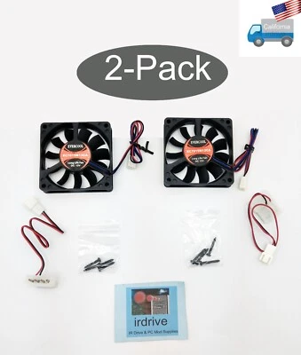 2-Pack: Evercool 70mm x 15mm 3/4-pin 12V DC Ball Bearing Case Cooling Fan - Image 1 of 4