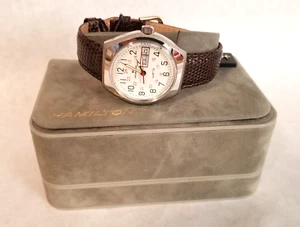 Hamilton Quartz - Stainless Steel Men's Watch - 709006-3 - Lizard Band - NOS - Picture 1 of 9