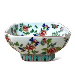 MMA/PEM CHINESE POLYCHROME PORCELAIN FOOTED BOWL LATE 19th CENTURY - Picture 1 of 11
