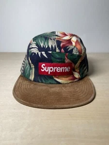 Supreme Camp Cap Floral Suede 5 Panel Navy Multicolor Spring Summer 2012 O/S - Picture 1 of 7