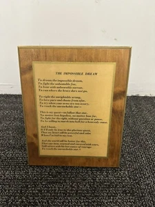 "The Impossible Dream"wooden plaque - Picture 1 of 8