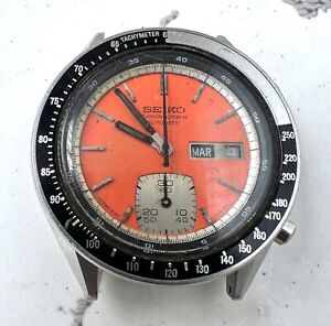 Seiko 6139-6040 Chronograph Automatic Watch Vintage Men's 17 Jewels Orange Dial