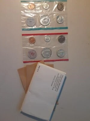 1964 Uncirculated Philadelphia and Denver 10 Coin Mint Set w/Original Packaging - Image 1 of 4