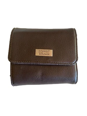Esprit Brown Leather Tri Fold Waller Vintage 1990's - Image 1 of 4