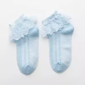 1 Pair Baby Girls Kids Socks Lace Ruffle Princess Mesh Children Short Breathable - Picture 1 of 12