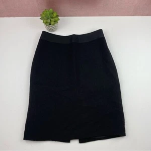 Milly Of New York Solid Black Wool Blend Pencil Straight Skirt Women Size 4 - Picture 1 of 7