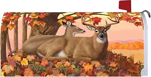 Fall Deer Mailbox Cover, Autumn Outdoor Decor, Autumn Leaves, Mailbox Makeover - Picture 1 of 1