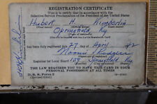 1942 WWII Selective Service Card Registration Certificate Springfield KY