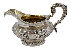Antikes georgisches massives Sterlingsilber Milchkännchen Sahne London 1830 - Bild 1 von 12