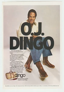 O.J. Simpson Football player Dingo Leather Boots Vintage Print Ad 1978 A54 - Bild 1 von 1