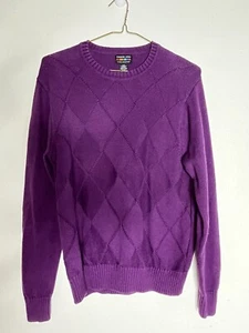 Alexander Julian Colours Sweater  Purple 100% Cotton Knitted Mens Adults Sz M - Picture 1 of 9
