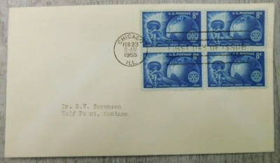 First Day Issue Service Above Self 1955 Chicago IL Vintage Stamp Envelope Cover - Image 1 of 4