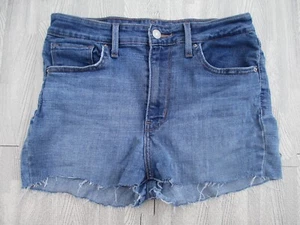 Pantalones Cortos Levis 721 Para Mujer W28 Azul Tiro Alto Ajustados Elastizados Denim Dobladillo Crudo Corte - Imagen 1 de 14