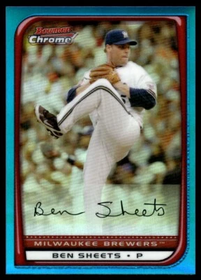 2008 Bowman Chrome Blue Refractors Ben Sheets 104/150 Milwaukee Brewers #73 - Image 1 of 2