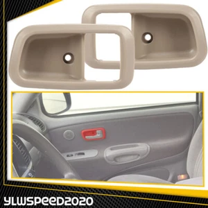Par de molduras de bisel de manija de puerta interior aptas para Toyota Tundra 00-06 delantero beige - Imagen 1 de 8