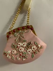 BOLSO DE MANO AVON VICTORIANO ACCESORIO ADORNO ROSA - Imagen 1 de 2