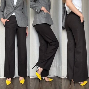 SportMax Soft Wool Dark Brown Boot Cut Trouser Pants US S (6) - Picture 1 of 8