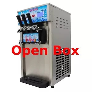Open Box! 3 Head Soft Serve Ice Cream Machine Ice Cream Maker LCD Display 110V - Picture 1 of 6