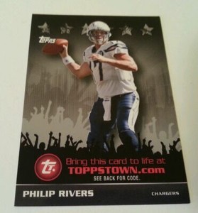 PHILIP RIVERS 2009 TOPPS TOWN SILVER TTT8 FOOTBALL NMT SAN DIEGO CHARGERS