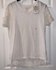 NWT Bass Womens Cream Lace Back BLOUSE TOP TEE SIZE Xlarge