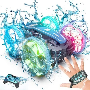 Amphibisches ferngesteuertes Auto 360 ° drehbares Stunt-RC-Auto mit Lichtern - Bild 1 von 15