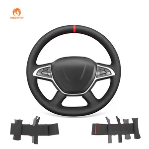 MEWANT Funda de volante de cuero sintético negro para Dacia Duster Logan Sandero Spring - Imagen 1 de 10